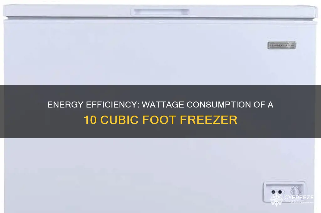 how many watts does a 10 cubic freezer used