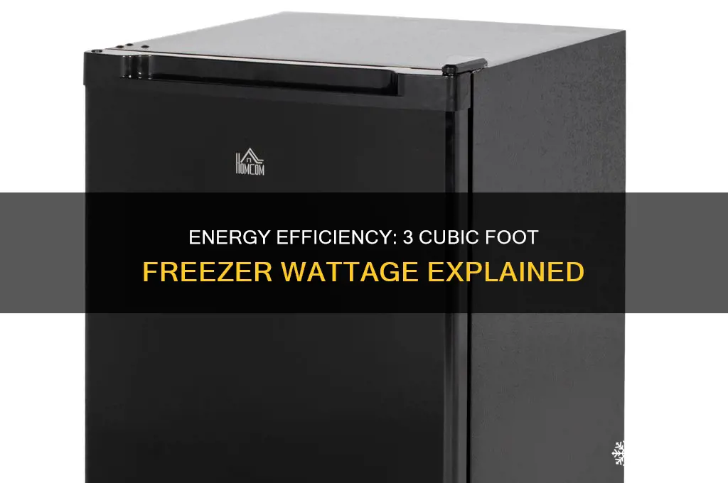 how many watts does a 3 cubic foot freezer use