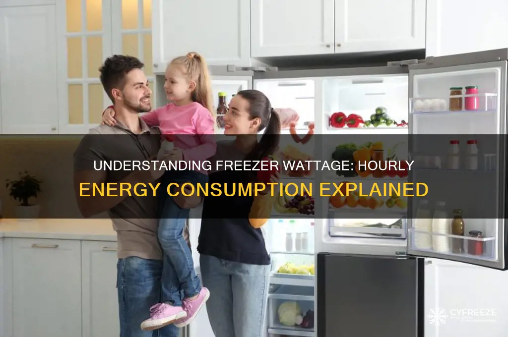 how many watts does a freezer use in 1 hour