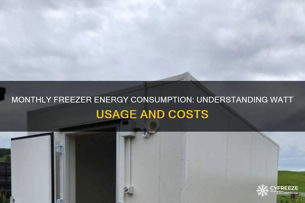 how many watts does a freezer use per month