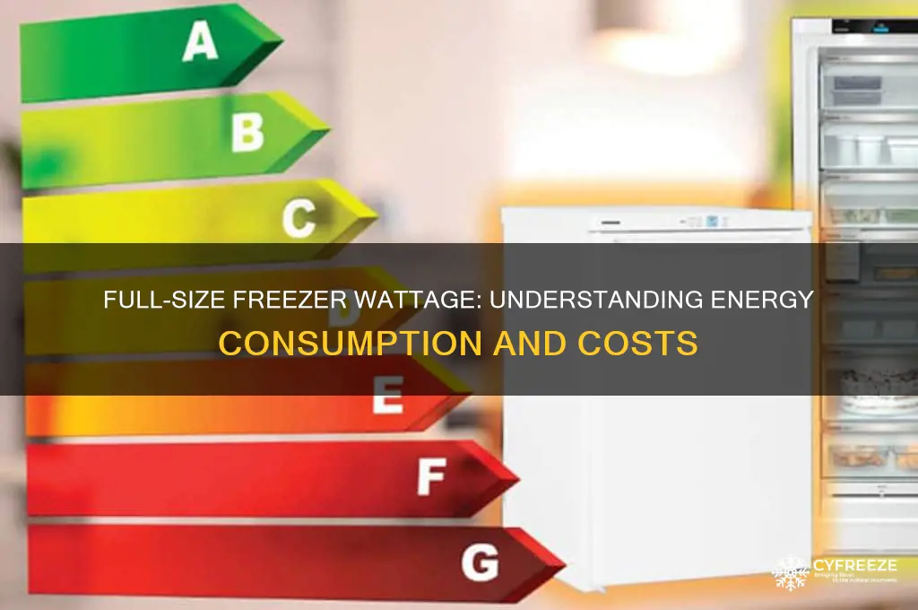 how many watts does a full size freezer use