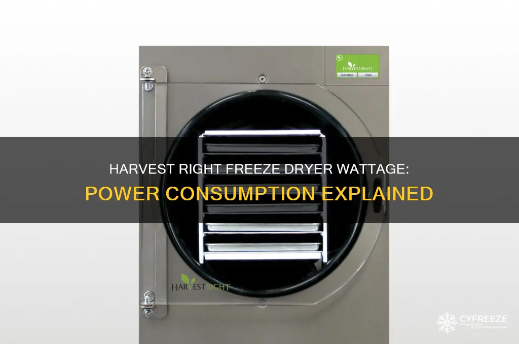 how many watts does a harvest right freeze dryer use