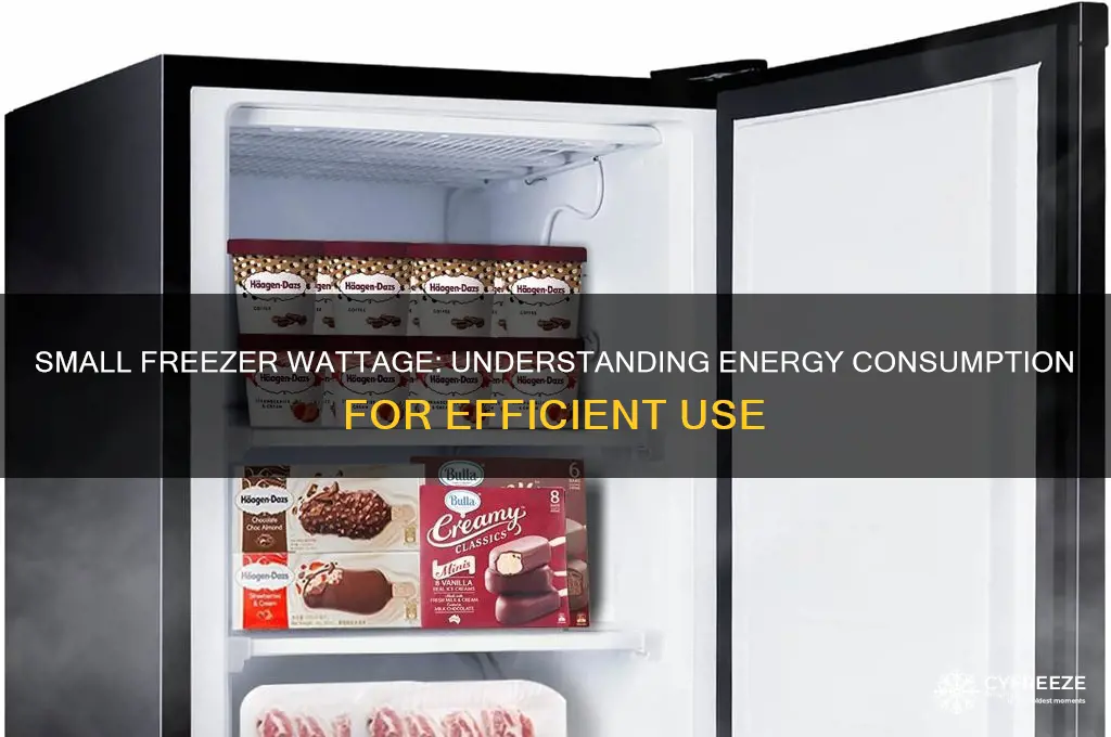 how many watts does a small freezer use