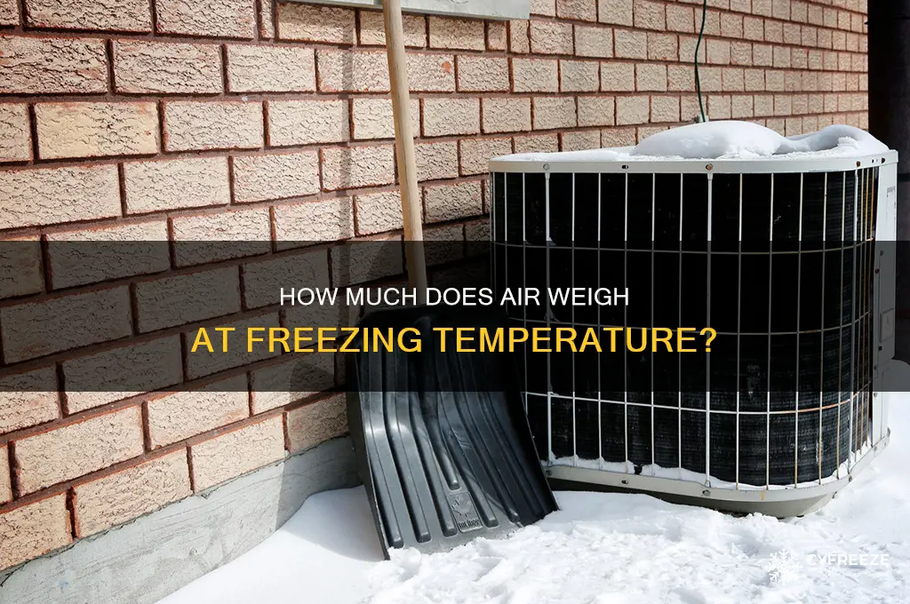 how much does air weigh at freezing temperature