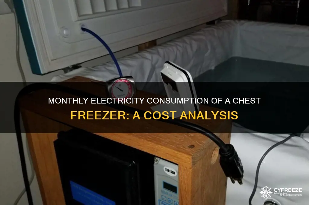 how much electricity does a chest freezer use per month