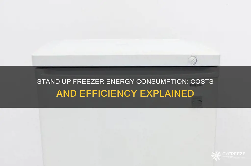 how much electricity does a stand up freezer use