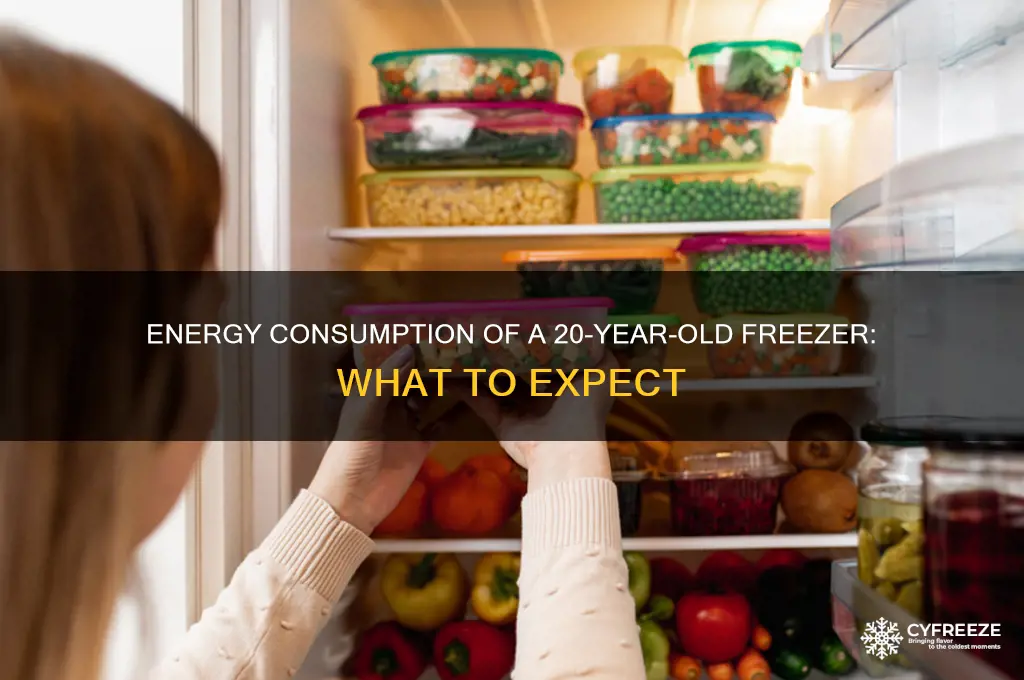 how much energy does a 20 year old freezer use