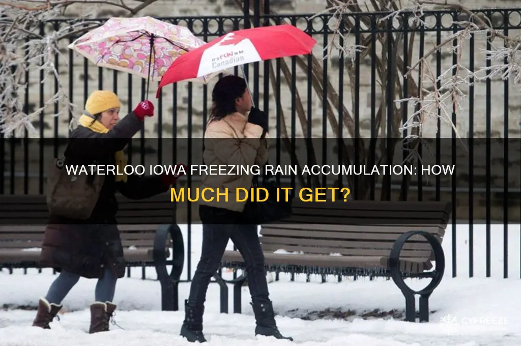 how much freezing rain did waterloo iowa get