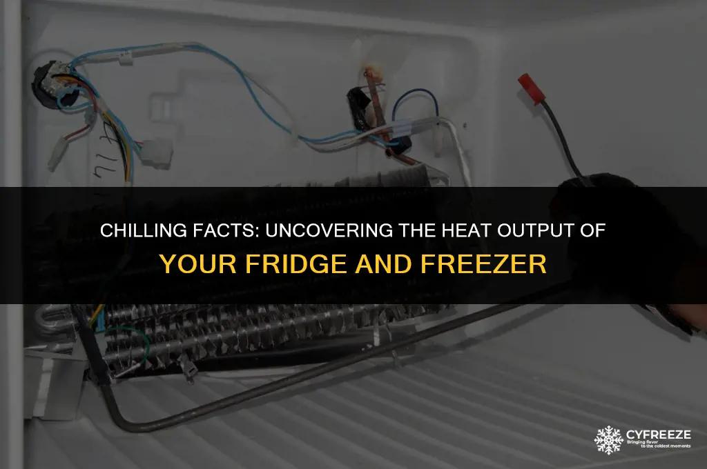 how much heat does a fridge and freezer generate