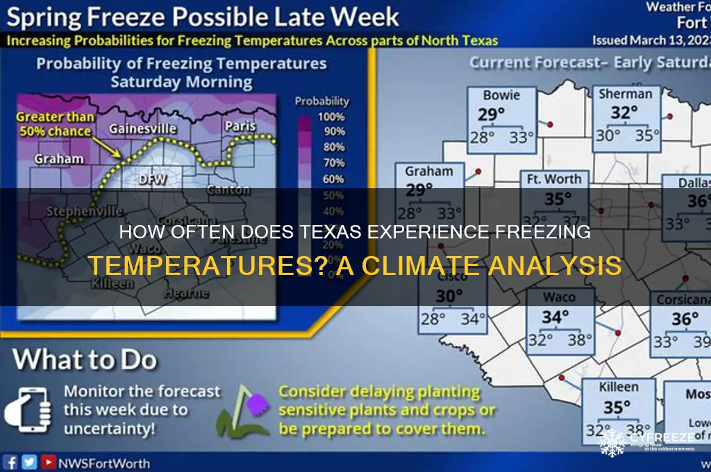 how often does texas get freezing temperatures