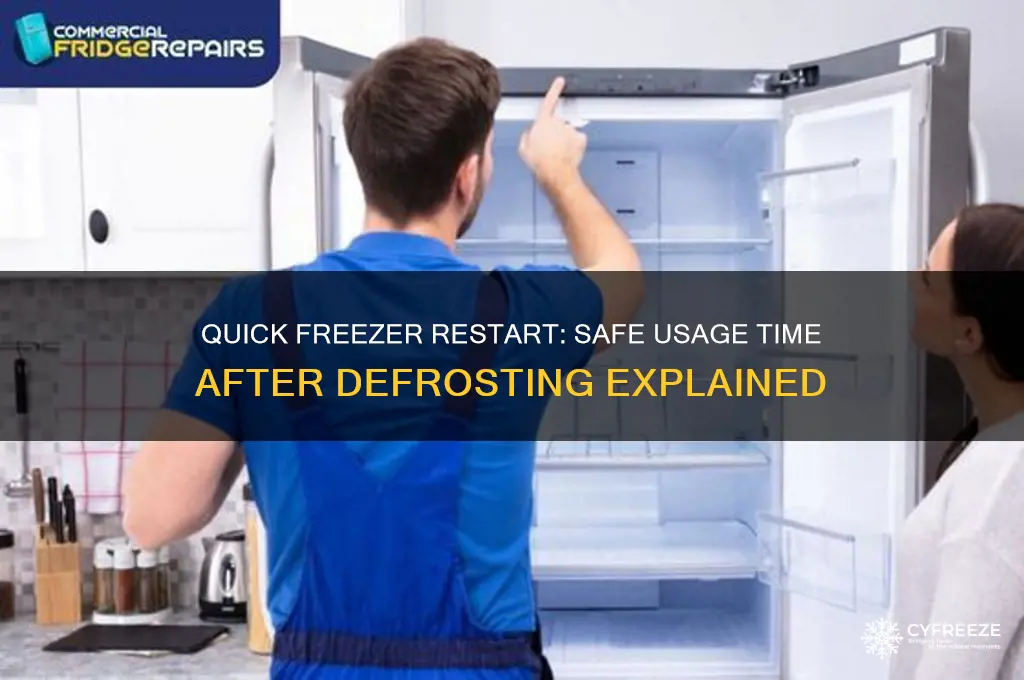 how soon can i use freezer after defrosting
