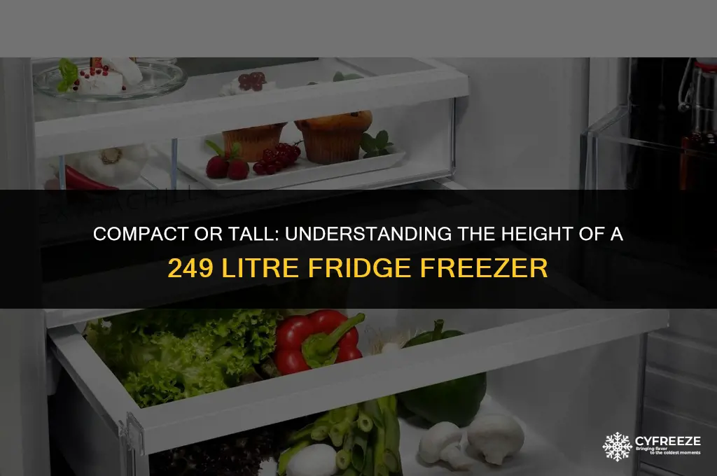 how tall is a 249 litre fridge freezer