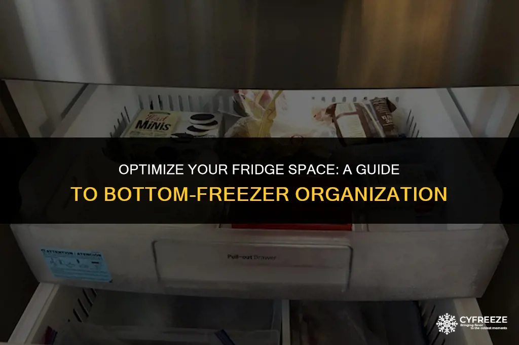 how to arrange items in fridge with freezer on bottom
