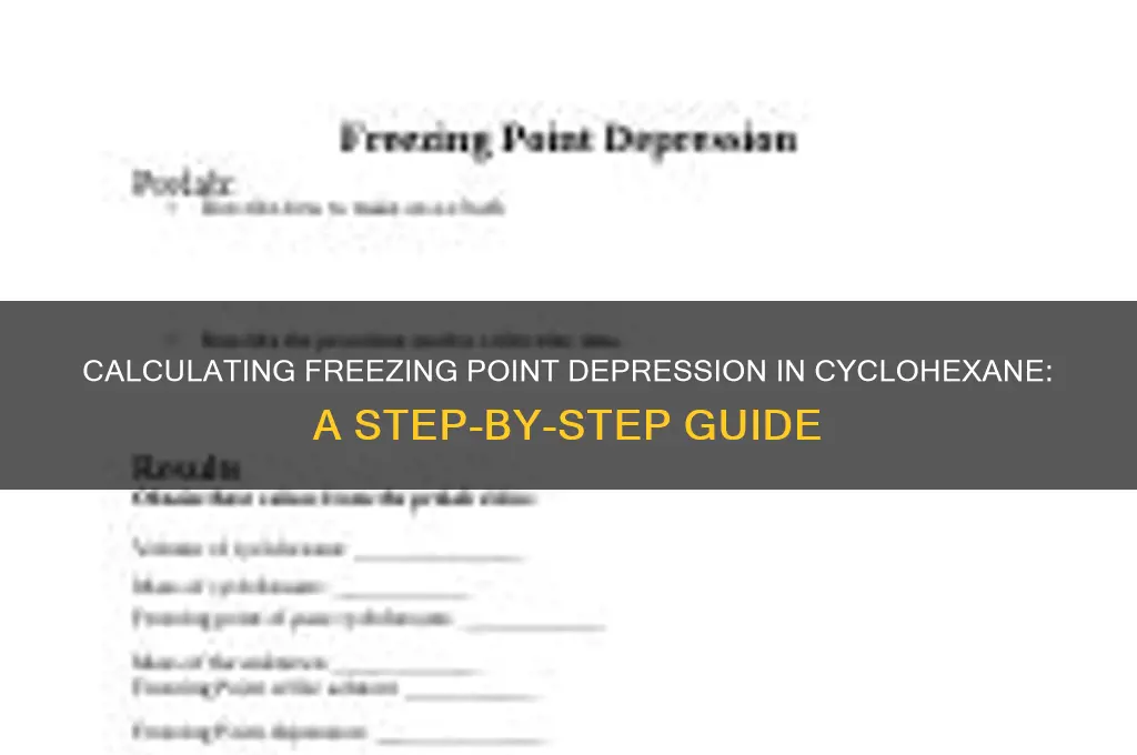 how to calculate freezing point depression cyclohexane