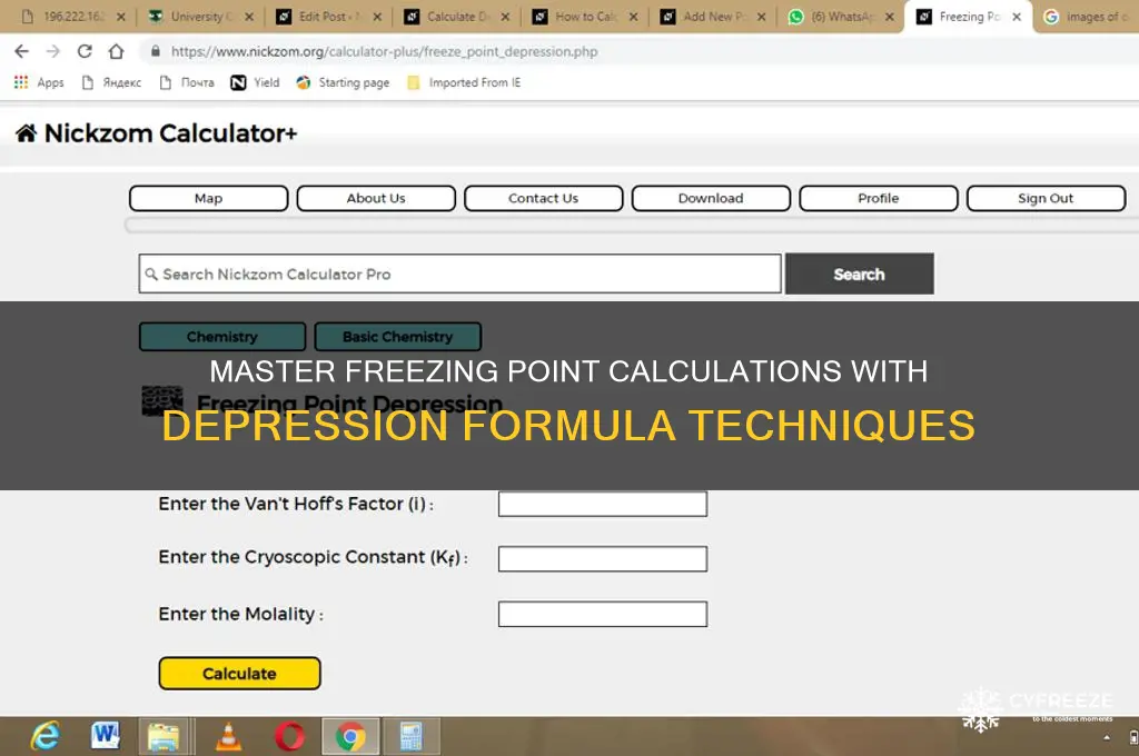 how to calculate freezing point using freezing point depression