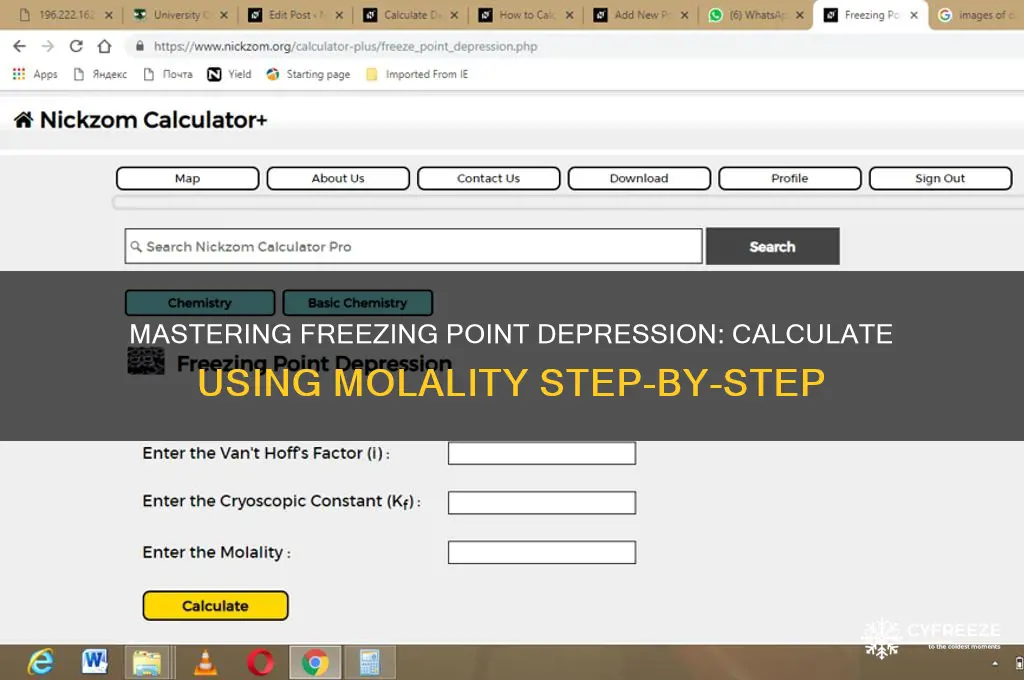 how to calculate freezing point using molality