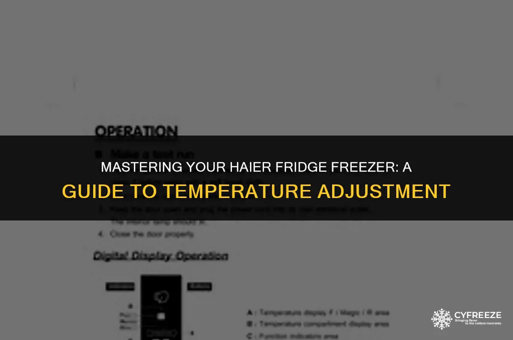 how to change temp on haier fridge freezer