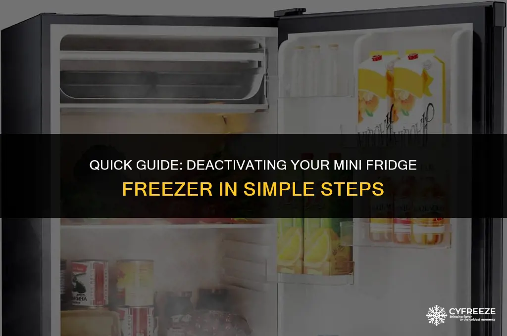 how to deactivate mini fridge freezer