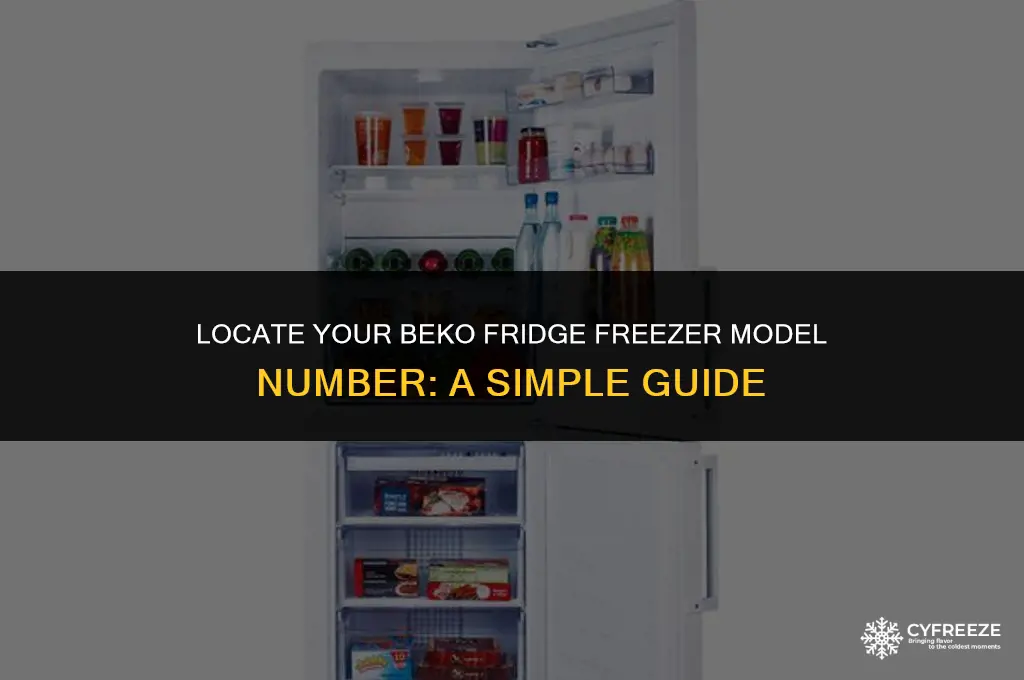 how to find beko fridge freezer model number