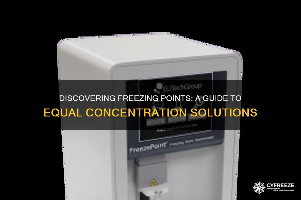 how to find the freezing point of equal concentrations