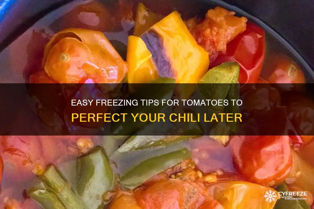how to freez tomatoes for use in chili later