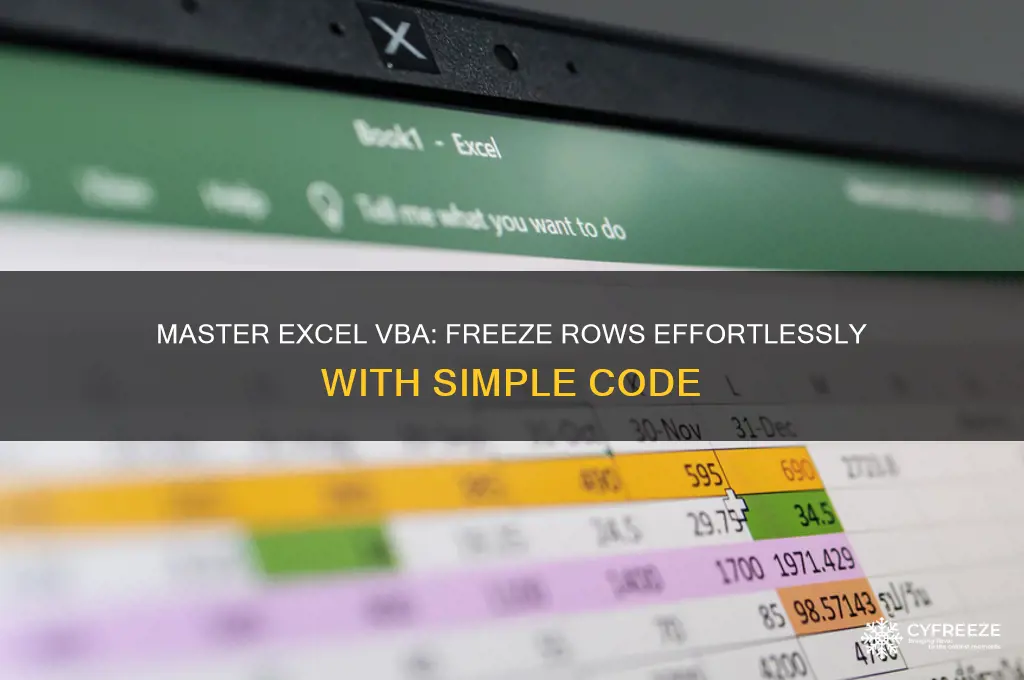 how to freeze a row in excel using vba