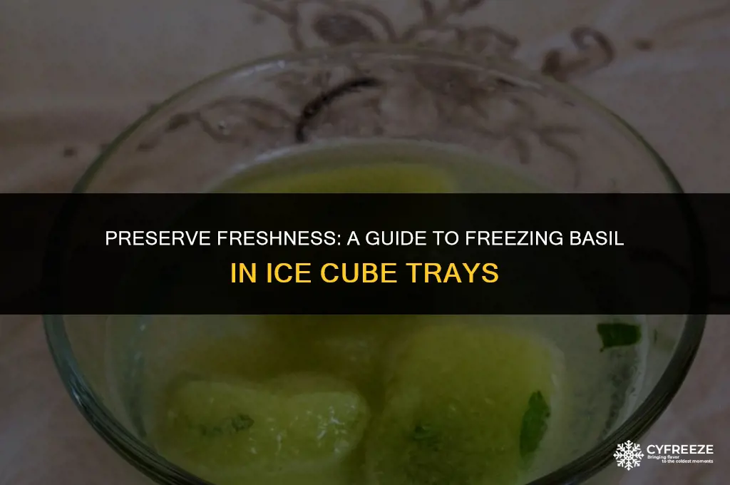 how to freeze basil ice cube trays