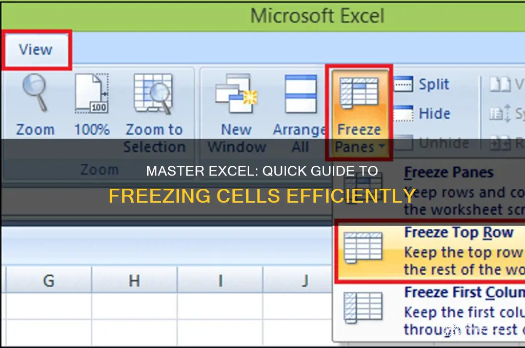 how to freeze cells using excel
