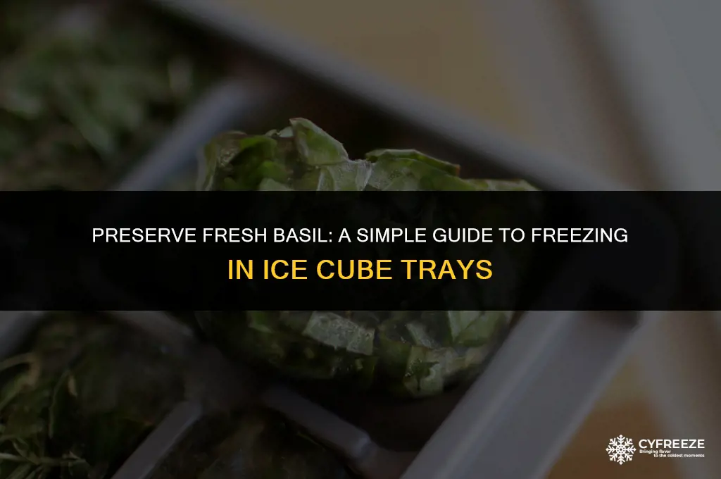how to freeze fresh basil in ice cube trays