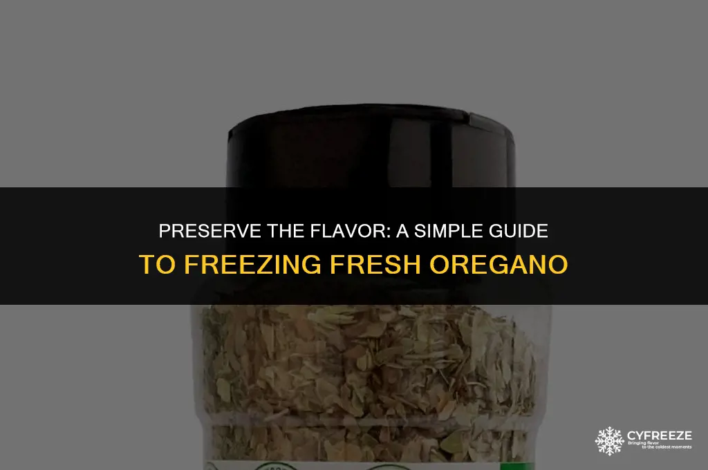 how to freeze fresh oregano