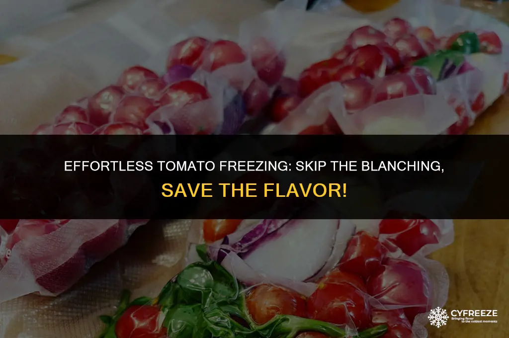 how to freeze fresh tomatoes without blanching