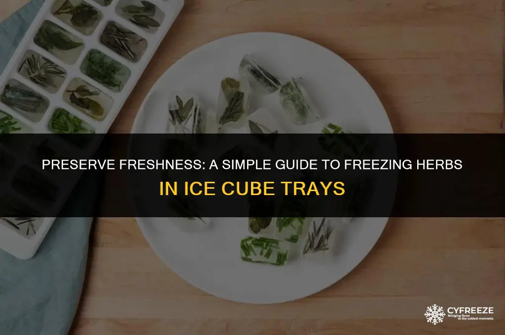 how to freeze herbs in ice cube trays