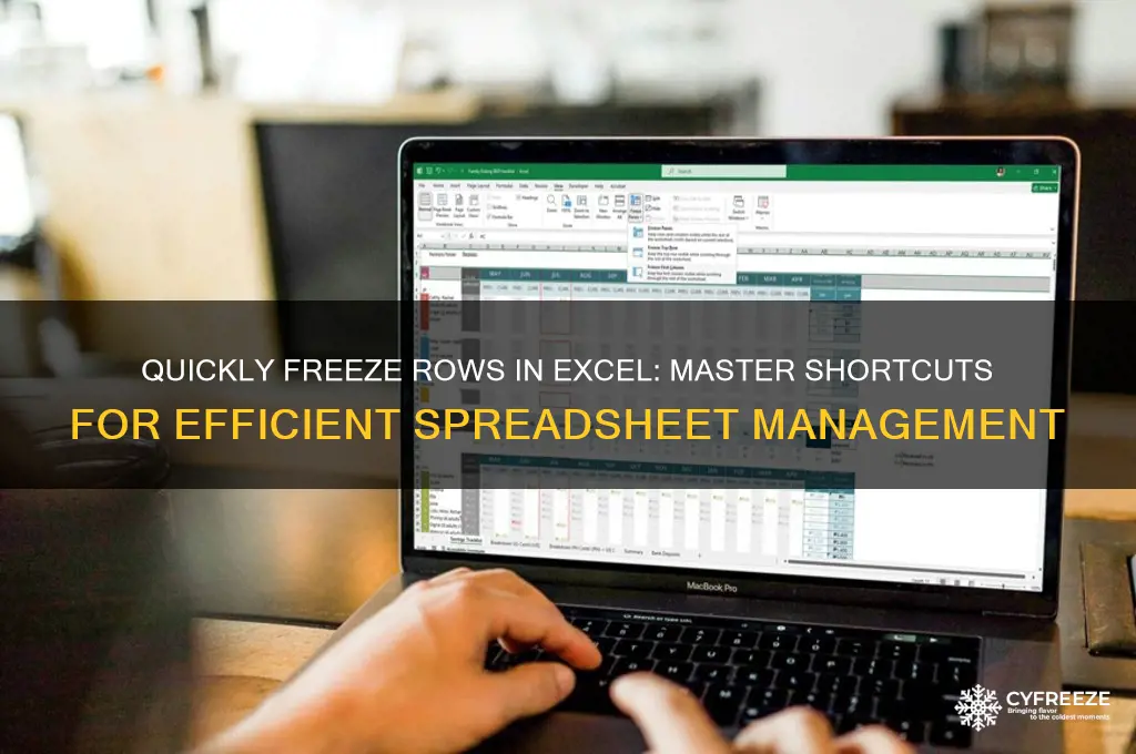 how to freeze rows with excel using the shortcuts