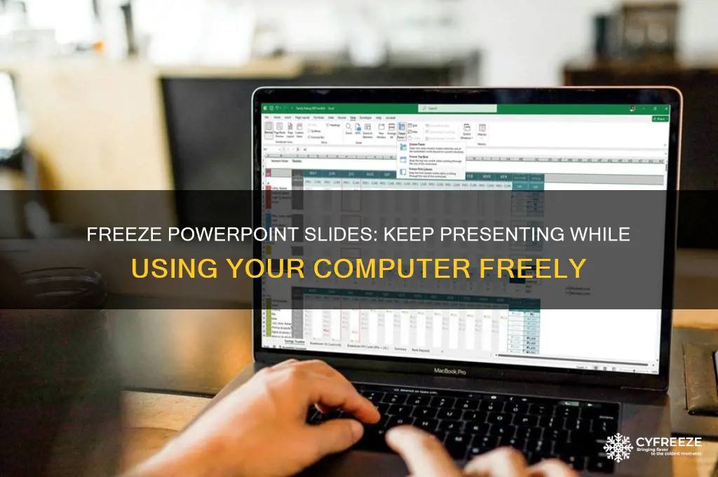 how to freeze screen on powerpoint but still use computer