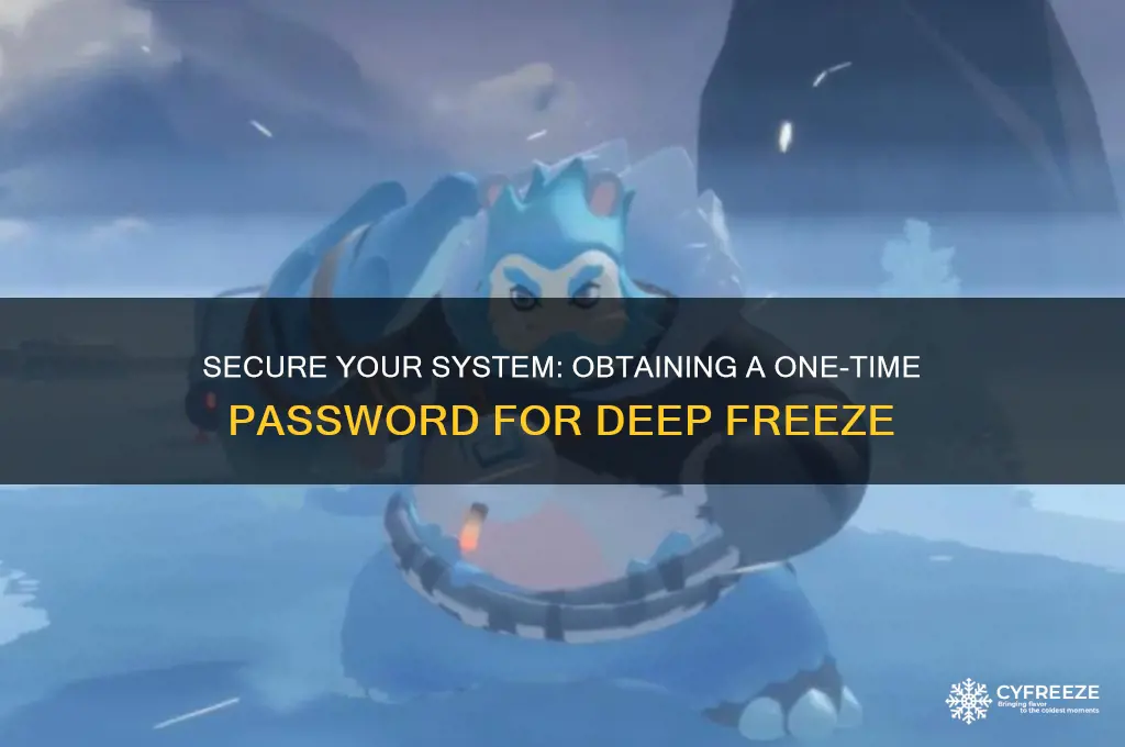 how to get a one time password for deep freeze