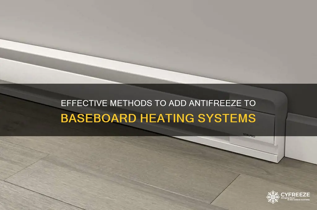 how to get anit freeze in to base board heating