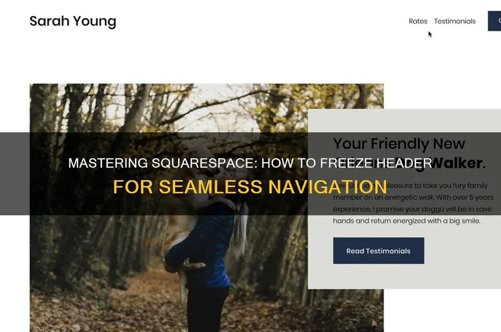 how to get header to freeze squarespace