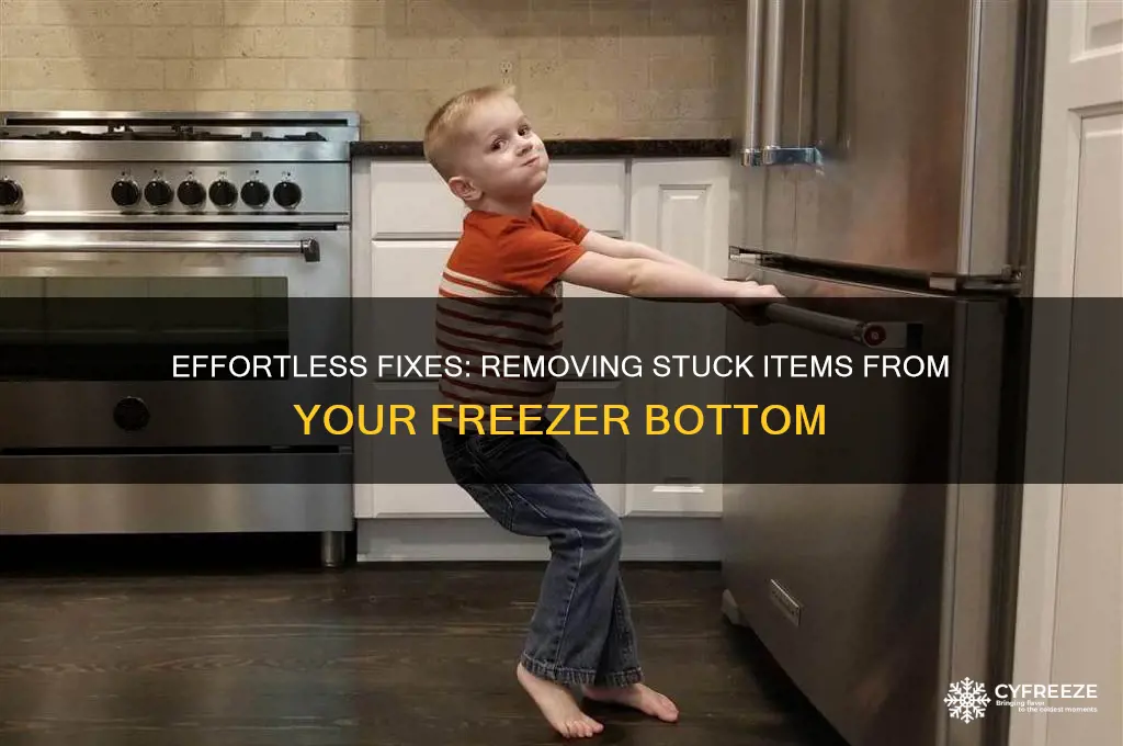 how to get items stuck on freezer bottom off
