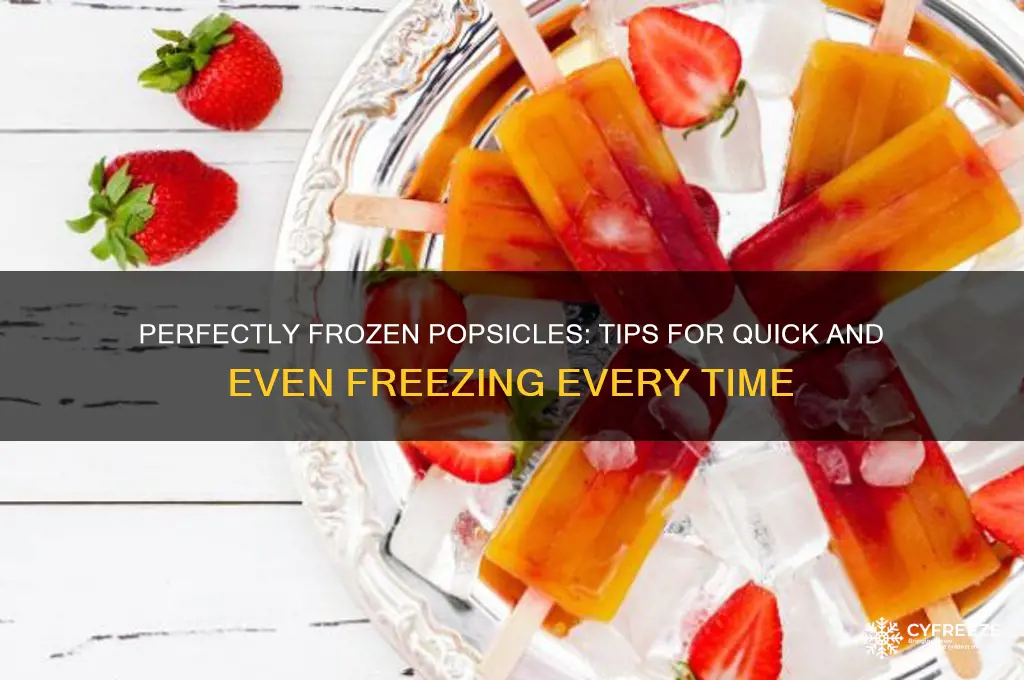 how to get popsilcles to freeze right