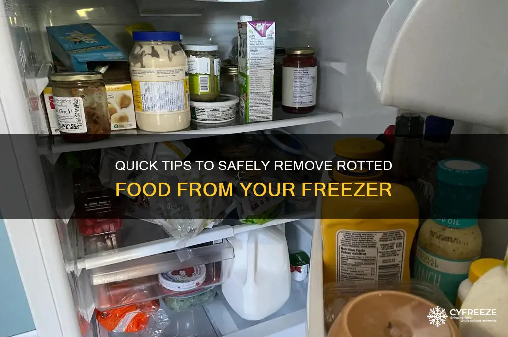 how to get rid of old rotted food in freezer