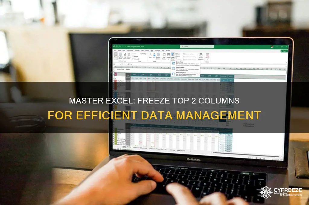 how to get top 2 columns to freeze in excel