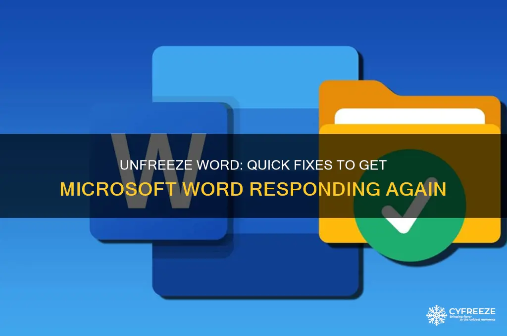 how to get word to start responding if freezes
