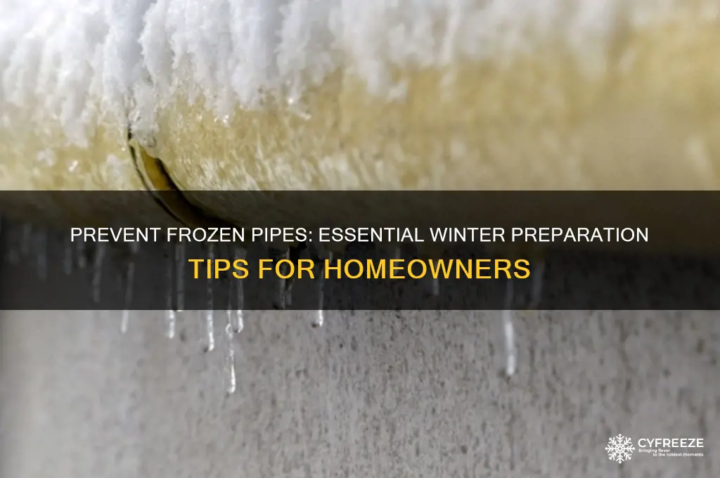 how to prepare pipes for freezing temperatures