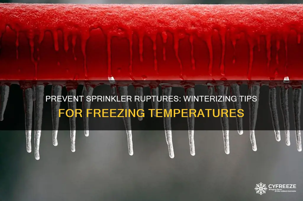 how to prevent sprinkler rupturing from freezing temperature