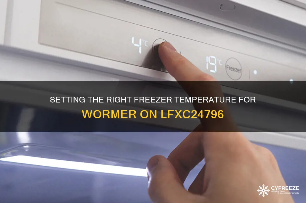 how to put wormer freezer temperature on lfxc24796