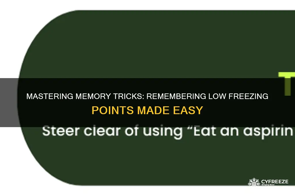 how to remember low freezing point