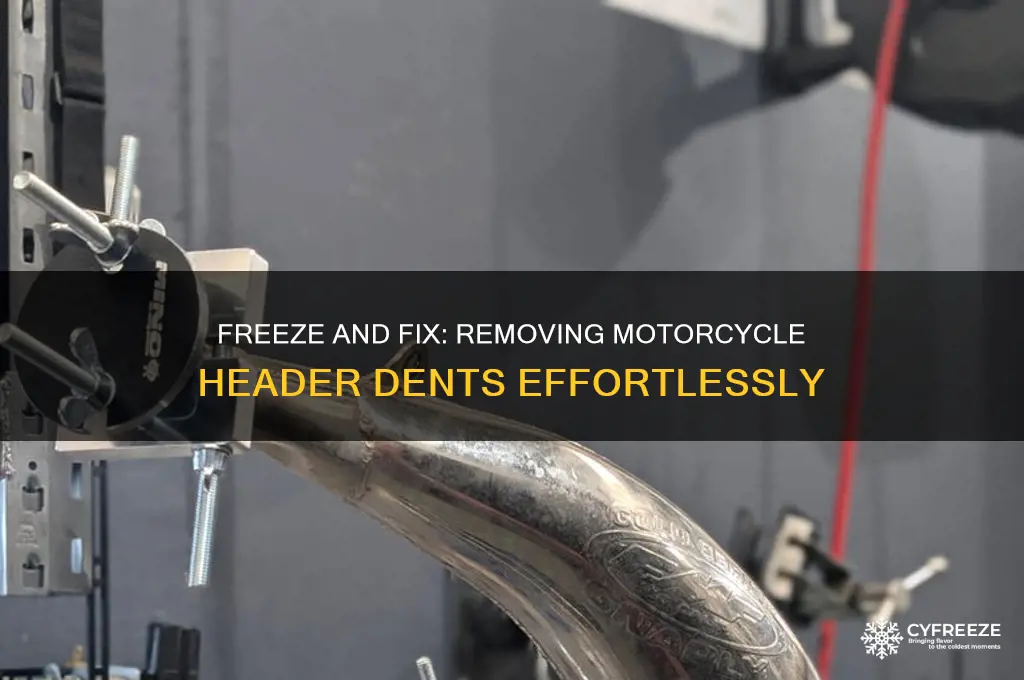 how to remove dent in motorcycle header using freeze method
