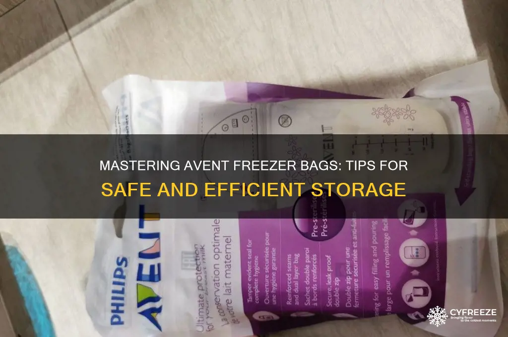 how to use avent freezer bags