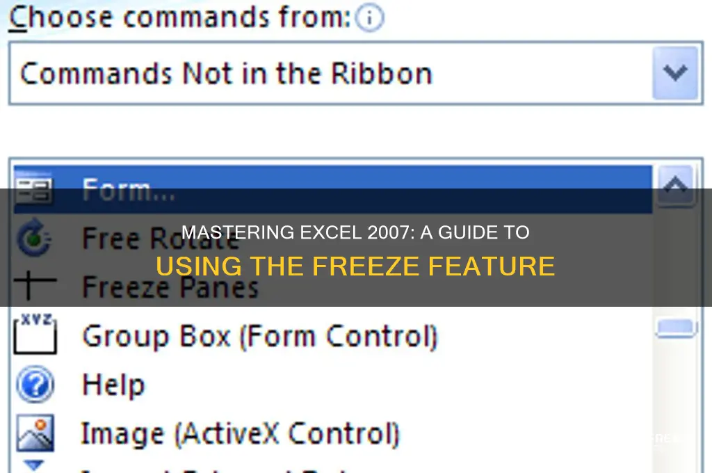 how to use freeze in excel 2007