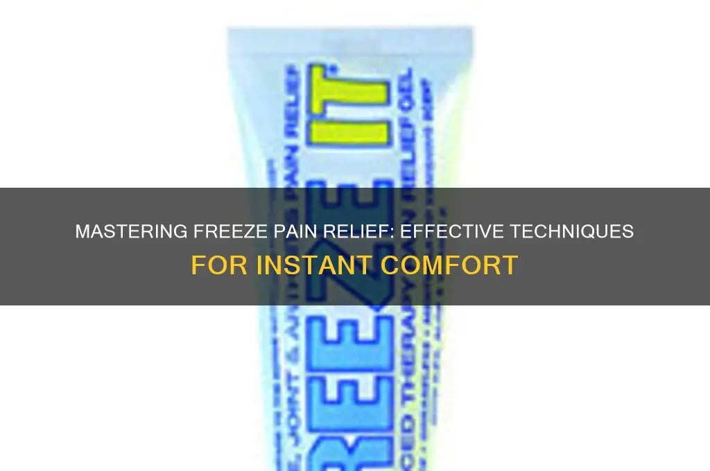 how to use freeze pain section
